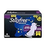 Stayfree Advanced XXL+ Thin Sanitary Pads for Women | 8 Soft Cotton Pads for All Night Ultra Comfort | Absorbs 2x More with Wider Back | Prevent Rashes | Odour Control