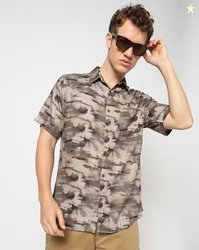 YOUSTA Men All-Over Print Regular Fit Shirt with Patch Pocket
