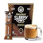 Sleepy Owl Hazelnut Freeze Dried Coffee Sachets | 20g – Pack of 10 x 2g Instant Coffee Powder Sachets | 100% Arabica Beans | Aromatic Coffee Pouch | Rich & Smooth | Easy to Use & Carry