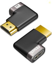 FEDUS 2 Pack 8K Ultra HD HDMI Connector 90 Left and rightward L Shape