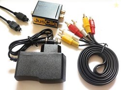 Digital to Analog Audio Converter + Toslink SPDIF Optical Cable + Anal