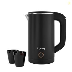 Lifelong Electric Kettle 0.8 Litre with 2 Cups | 600W Stainless Steel