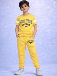 YK X Trampoline Boys Printed T-Shirt & Track Pant Set