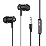 Kratos Thump Wired Earphones, Powerful Bass, HD Sound Quality Earphones, Tangle Free Cable, Comfortable in Ear Fit, with 3.5 mm Jack – Black