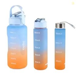 CELLO All Day Set of 3 Pieces Water Bottles Daily Use, Sky Blue (310ml