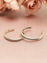 GIVA 925 Silver Oxidised Silver Bead Toe Rings