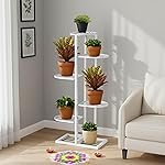 Pivalo 6-Tier Plant Stand Vertical Indoor Planter Display Multiple Flower Pots Shelf Outdoor Decorative Rack for Garden Terrace Balcony Patio- White, Pack of 1