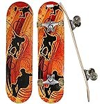 Strauss Bronx YB Lightweight Skateboard with Unique Graphics|31 X 8 Inches with 8 Layer Maple Deck with High Density & Non-Slip Waterproof Grip Tape|2 inch PU Wheels|Smooth Ride|for 8 Years and Above