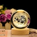 Desidiya Moon Crystal Ball Night Light,2.4 Inch Glass Ball Night LED Lamp with Woodern Base,Decorations Gifts for Men,Women,Kids,Boys,Girls | Gifts for Woman | Valentine Gift for Girlfriends