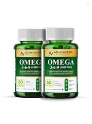 Adhyaveda Organic Omega 369  1000mg with Plant-Based ALA, EPA & DHA  S