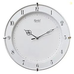 Ajanta Plastic Abstract Wall Clock (28 Cm X 28 Cm X 3.5 Cm, White) - A
