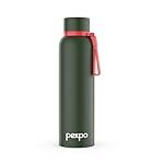 Pexpo Insulated Water Bottle 1 LTR, Stainless Steel Leak Proof Flask, 24 Hours Cold & Hot, BPA Free Bottle for Gym, Office, Travel, 1-Year Warranty |Bravo 1000| Military Green