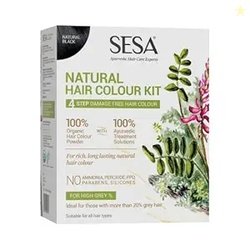 SESA 4 Step Natural Hair Colour Kit - For HIGH GREY% - 100% Organic &
