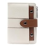 INOVERA (LABEL) Small Wallet for Women & Girls – Stylish Faux Leather Ladies Hand Purse for Card, Cash, Coin, ID Window with Zipper Pocket (White and Brown)