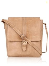 PELLE LUXUR Textured Leather Structured Sling Bag