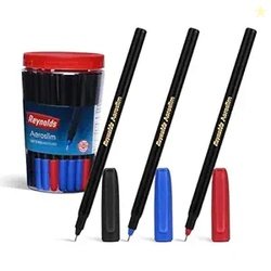 Reynolds AEROSLIM Ball Pen SET - 70 PENS (60 BLUE, 5 Black, 5 Red) | P