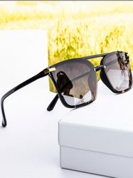 Jiebo Men Black Lens & Black Square Sunglasses with