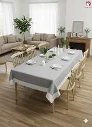 CASA-NEST Rectangular Anti-Slip PVC Solid Plain White Lace (54x78 inch