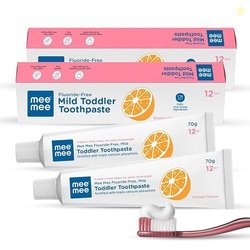 Mee Mee Toddler Toothpaste Pack of 2 (70g Each) | Fluoride-Free, Mild