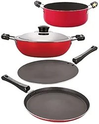 Nirlon Aluminium Non Stick Cooking Pots & Pans Set of 4 Pieces (FT11_C