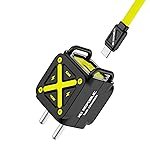 Nu Republic Cybotron Cube 45W GaN Charger, Dual Output Type-C & USB-A, PD PPS Fast Charging, with Cable, for Type c Devices, Black/Yellow