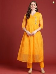 Anouk Women Angrakha Kurta with Trousers