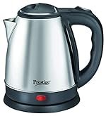 Prestige 1.8 Litres Electric Kettle (PKOSS 1.8)| 1500W| Silver – Black| Automatic Cut-off | Stainless Steel | Rotatable Base | Power Indicator | Single-Touch Lid Locking