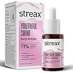 Streax Youthful Shine Face Serum, 30ml |11% Retinol & Peptide Complex | Reduces Fine Lines & Wrinkles | Anti-Ageing Serum | Dark spot removal serum| Reduces Pigementation | For Women & Men