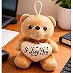 EITHEO Valentineâs Day Special Teddy Bear Soft Toy (15 cm) | Cute Stuffed Teddy for ValentineTeddy Bear Day Gift for Girls & Girlfriend | Soft Plush Romantic Gift (Brown)