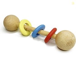 Kafron Wooden Dumbbell Rattle (Multicolor)