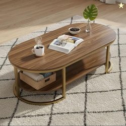 RIZIK Stores Coffee Table  Modern 2-Tier Center Table with Engineered