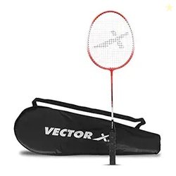 Vector X VXB-150 Badminton Racquet (1 PC Racquet + Full Cover, Red)