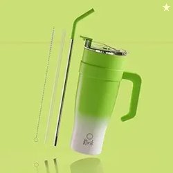 RIZIK STORE 40oz Stainless Steel Insulated Tumbler with 2 Straws & Cle