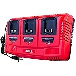 iBELL One Power Series Li-Ion Tri Charger |3 Slot 21V Battery Charger with USB Port| 65W Fast Charging | 3A Output | AC 100-240V~ 50/60Hz Input | Priority Sequential Charging.