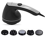 HealthSense Full Body Massager Machine for Pain Relief, Electric Handheld Back Massage Machine with Powerful Copper Motor, Sturdy Grip Handle, 4 Massager Heads, Adjustable Speed Regulator & 1 Year Warranty – Toner-Pro HM 210