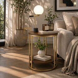 VUHOME Modern Luxury Round Side Table, Coffee Table & Nesting Table wi