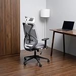 Wakefit Office Chair | 3 Years Warranty | Office Chairs for Work from Home, Ergonomic Chair, High Back Office Chair, Adjustable Lumbar Support & Armrest Single Lock : Gravita (White & Grey) DIY, Nylon