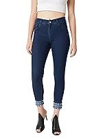 Miss Chase Women Miss Chase Women’s Skinny Ripped Denim Jeans(MCSS18DEN02-32-158-34,Light Blue,34)