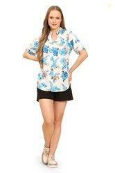 ENCIGER Womens Casual Shirt Soft Beach Shirts Floral Tropic Print V Ne