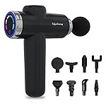 Lifelong Gun Massager for Pain Relief with 8 Massage Heads & LCD Touch Display – Battery Powered – Deep Tissue Massage with 6 Speed Settings for Percussion for Full Body (LLGM171B, Black)