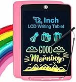 Tvara 12 Inch LCD Writing Tablet with Stylus Pen (No Color Choice), Colorful Screen Magic Slate Doodle Drawing Board Pad Scribbler Educational Learning Tool Gifts Kids – Random Color