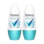 Rexona Motion Activated Roll-On | Shower Clean Underarm Deodorant for Women | up to 72Hr sweat+odour defence | 45 ML (Pack of 2)