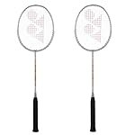 YONEX GR 303i Aluminium Strung Badminton Racket with Full Racket Cover (Silver) | for Beginners | 83 Grams | High Durability