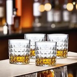 The Better Home Whiskey Glasses Set of 4 (270ml Each) | Lead Free Neat