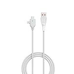 Portronics Konnect Spydr 2 Multi-Functional Charging Cable (Type C + Micro USB) 3.0 A Output, PVC Material(White)