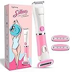 Lifelong Razor & Bikini Trimmer for Woman |Arms, Legs, Underarms & Intimate Hair Removal Machine |Waterproof Painless Full Body Hair Remover Trimmer for Women |AABattery, Portable, SkinSafe, 3Refills