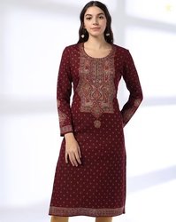AVAASA MIX N' MATCH Women Patterned Straight Sweater Kurta