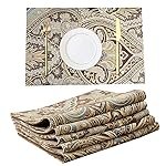 Placemats for Dining Table Set of 6, Heat Resistant and Antiskid Table Mats Washable, Printed Place Mat for Home Kitchen Table Decor (45×30 CM) Coffee