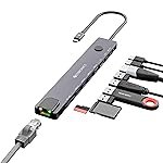 Zebronics 10-in-1 Type-C Multiport Hub, 100W PD Support, 5Gbps Data Transfer, HDMI 1.4 (4K@30Hz) with On/Off Button, USB 3.0, RJ45, SD, mSD, Metal Body, LED Indicator (CT101 Plus)