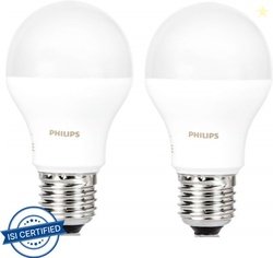 PHILIPS 9 W Basic Standard E27 LED Bulb (White, Pack of 2)